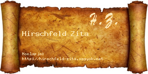 Hirschfeld Zita névjegykártya